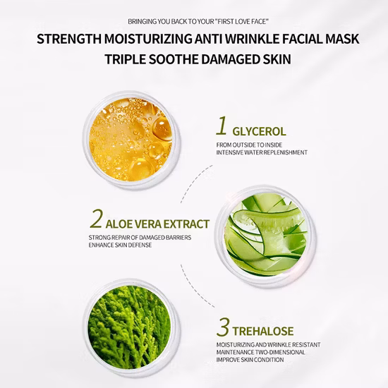 Cosméticos Hidratantes Clareamento Rosto Folha de Beleza Máscara Facial Máscara Facial de Colágeno
