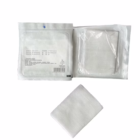 Cotonetes de gaze médica, suporte para gaze estéril médica, esponjas de gaze de algodão seguras, curativos cirúrgicos